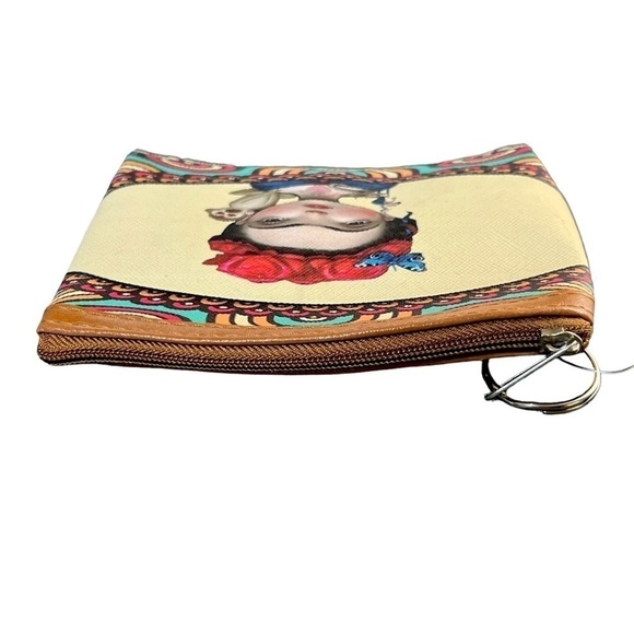 Frida Kahlo with Monkey Zippered Coin Purse, Cosmetic Bag, NWT - Picture 3 of 6